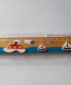 Small Foot Drevené pravítko Modré s loďkami LE7978